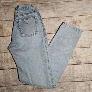 Vintage Guess Original Classic Fit Narrow Leg Light Blue Wash Jeans
